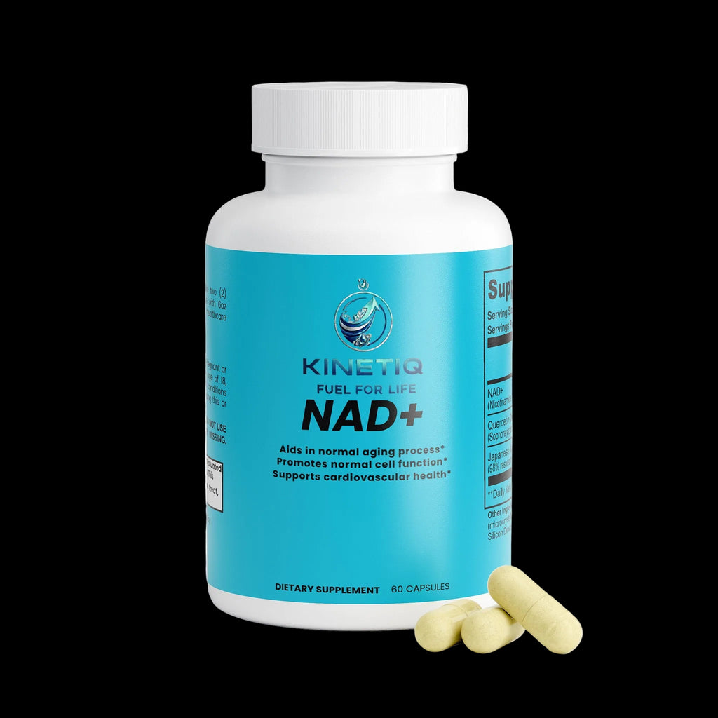 Solikka NAD+ capsules in a bottle, a specialty supplement for supporting cellular energy and health.