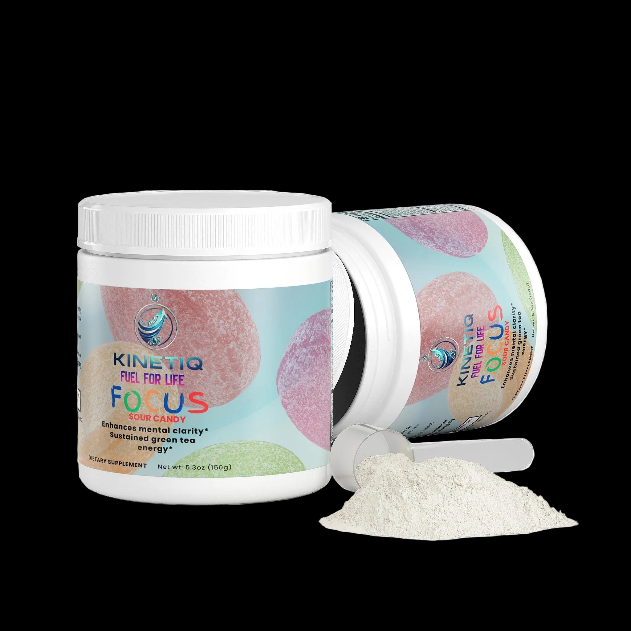 Focus Powder supplement label showing ingredients and branding on a white background.