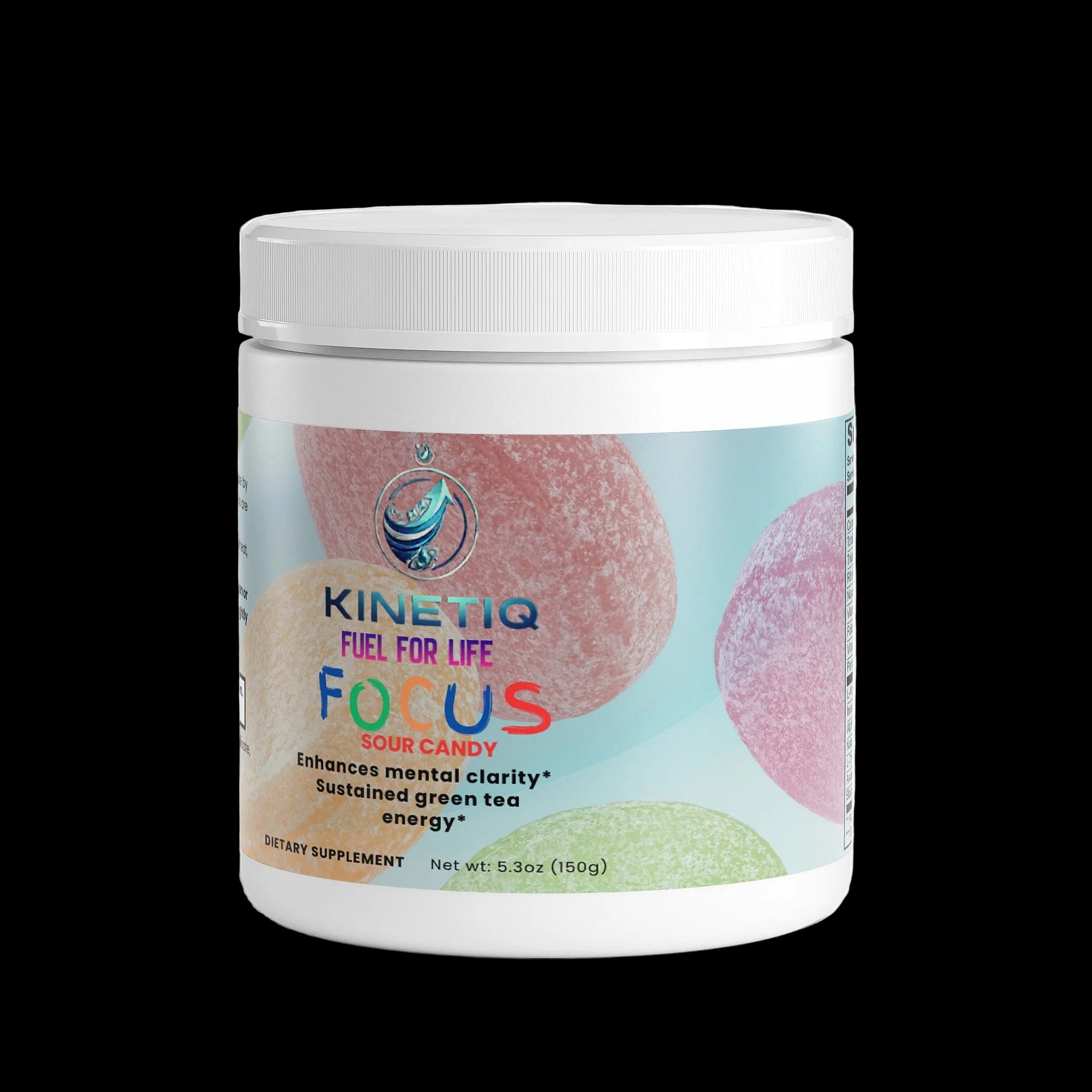 Focus Powder supplement bottle with label showing product name and branding for specialty focus aid.