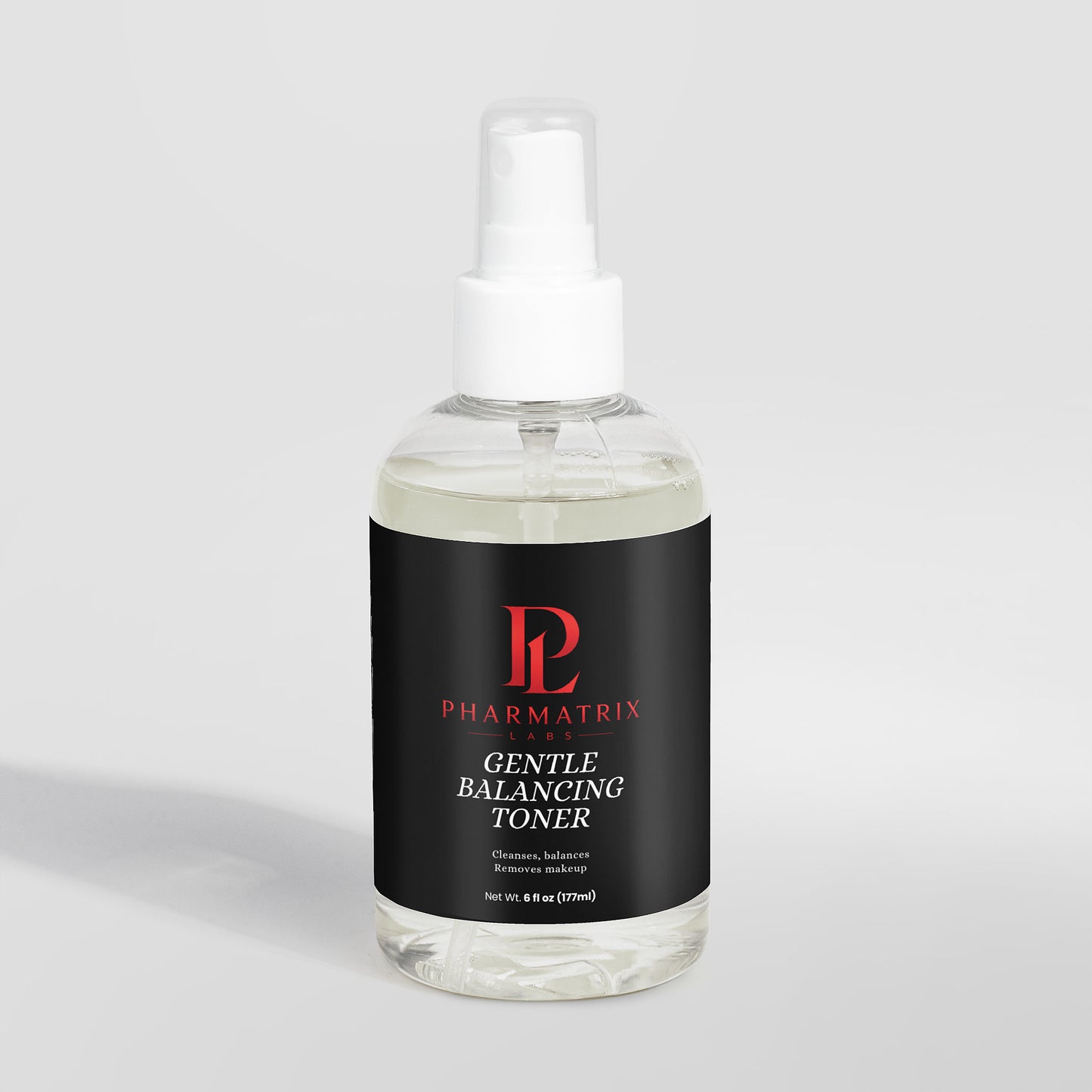 Bottle of Pharmatrix Gentle Balancing Toner on a light gray background