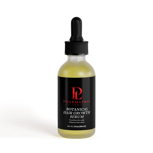 Bottle of Pharmatrix Botanical Hair Growth Serum on a white background