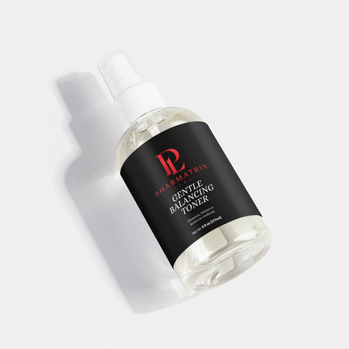 Bottle of Pharmatrix Gentle Balancing Toner on a light gray background