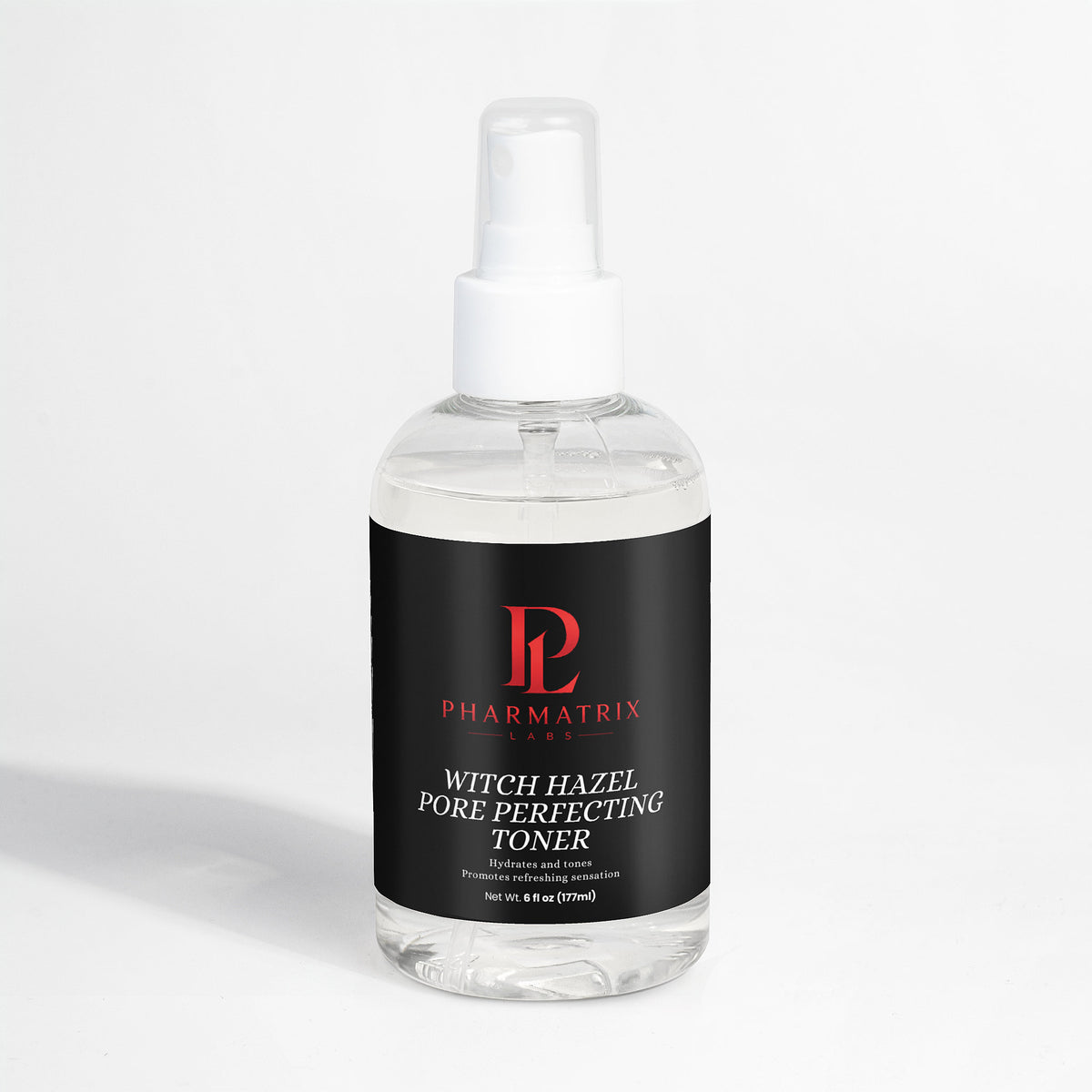 Bottle of Pharmatrix Labs Witch Hazel Pore Perfecting Toner on a light gray background